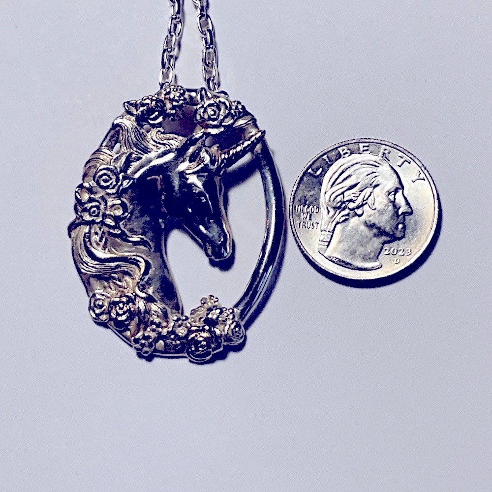 Sterling Gorham Unicorn Pendant Necklace - Picture 5 of 8